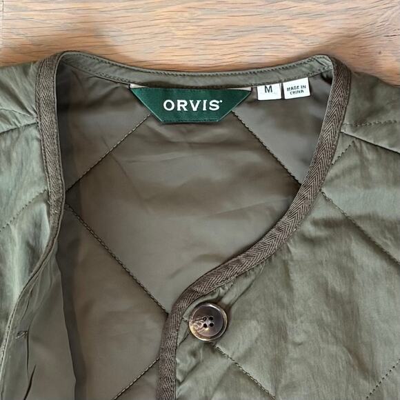 Orvis 1856 Quilted Liner Jacket Lightweight Chore Barn Olive Womens Medium - Picture 3 of 10